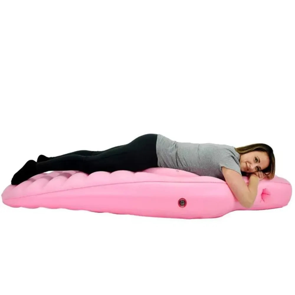Inflatable Maternity Bed – Foldable Adjustable Firmness Pregnancy Sleeping Mat with Air Pump