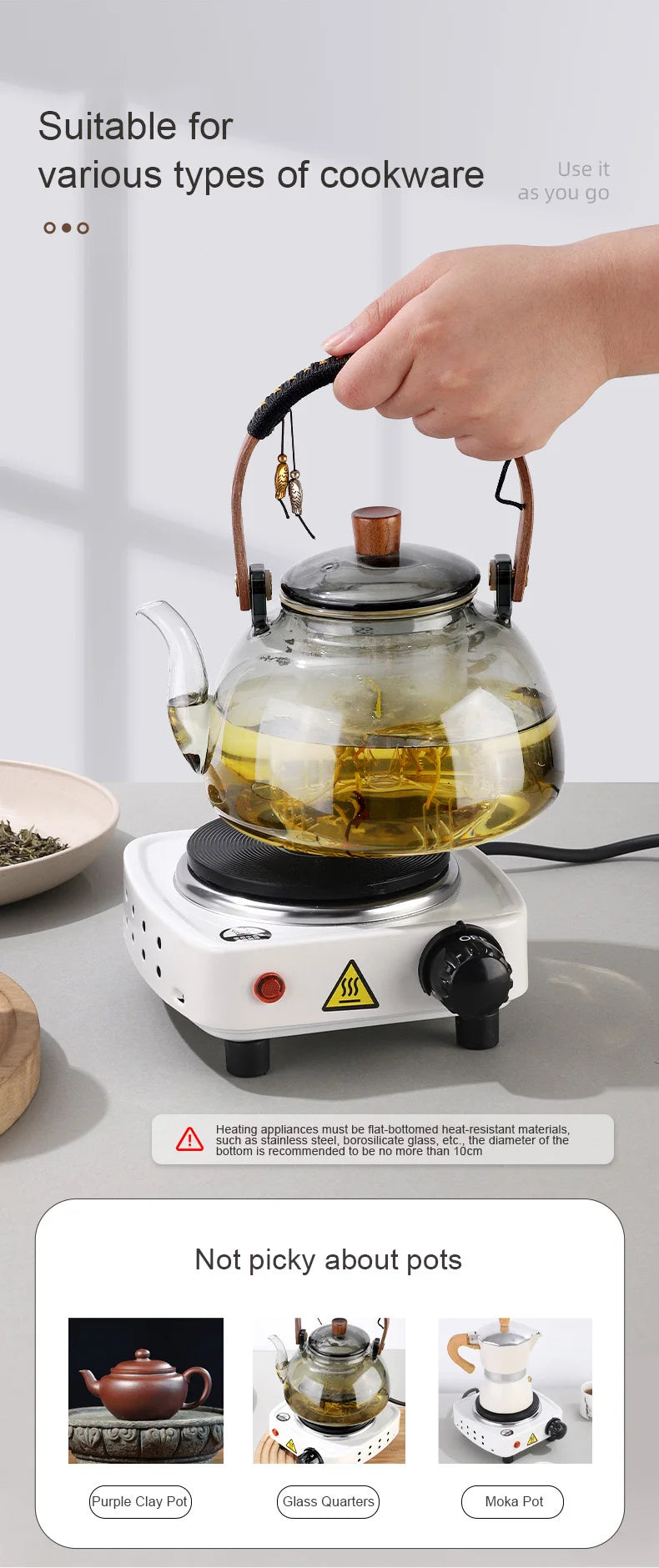 DMWD 110V Electric Hot Plate & Mini Stove – Coffee, Milk Tea & Mocha Heater, Small Furnace, US Plug