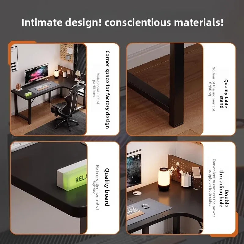 L-Shaped Corner Computer Desk — Home Office Study Table & E-Sports Gaming Desk