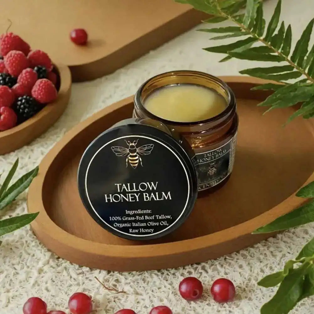 Grass-Fed Beef Tallow Balm with Raw Honey — Natural Moisturizer