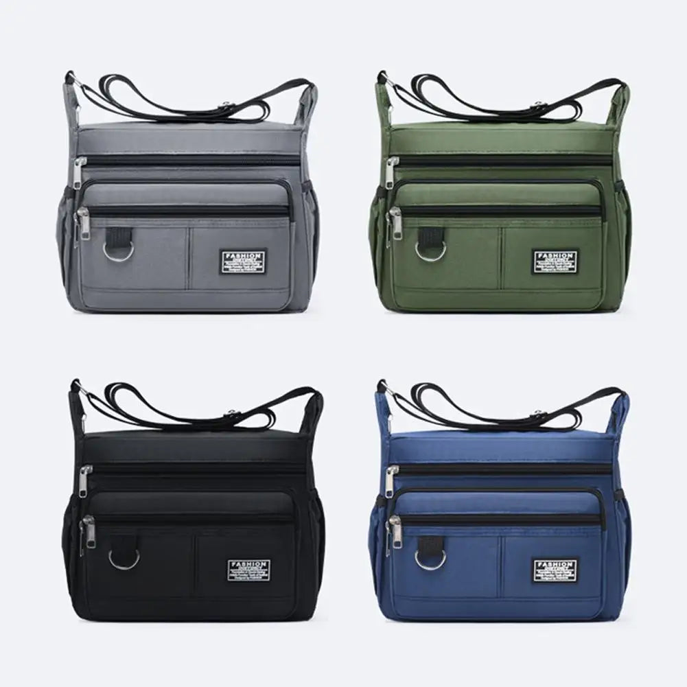 Men's Large Capacity Crossbody Bag – Multi-Pocket Business Shoulder Handbag in 4 Styles
