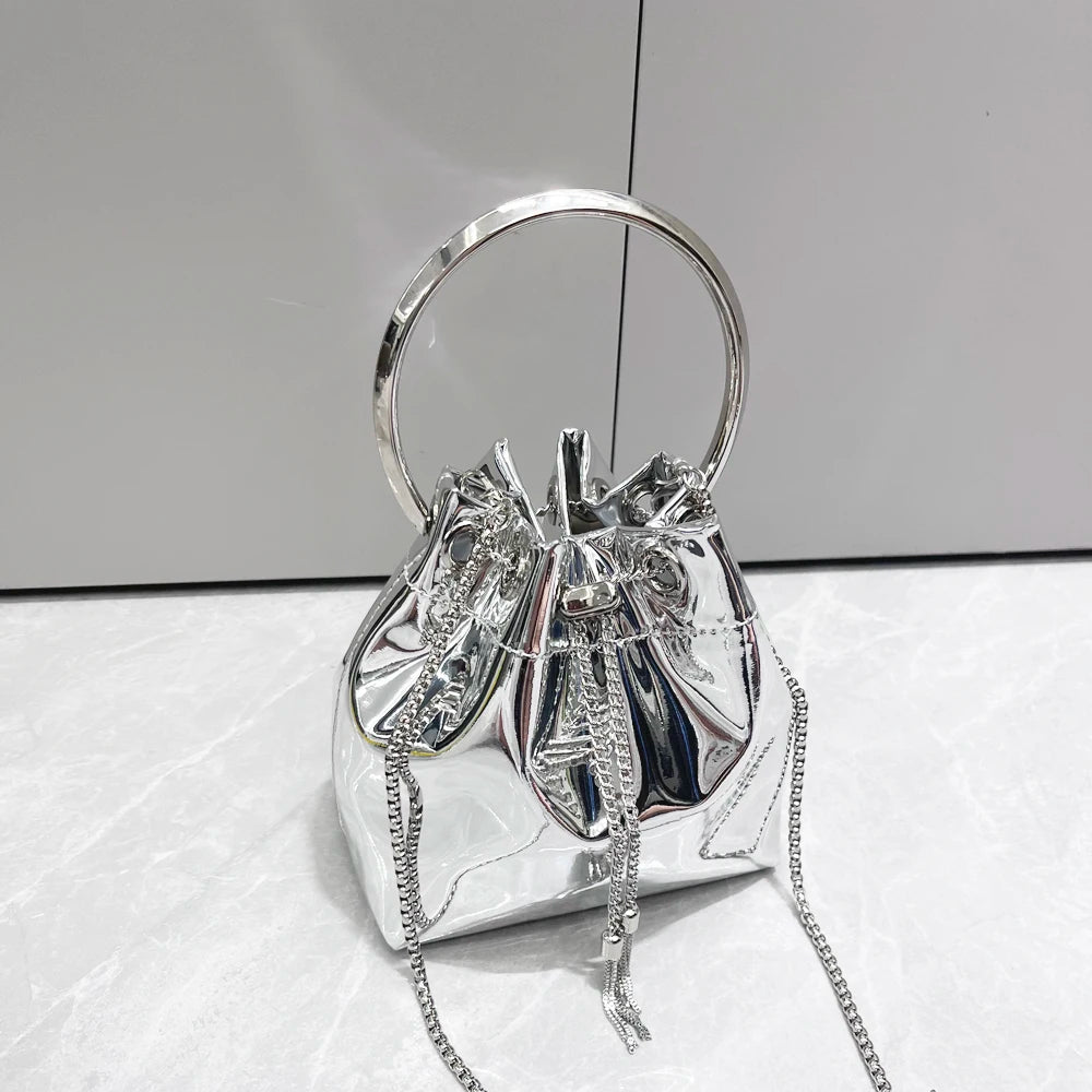 Luxury Evening Clutch Bucket Bag – Designer Shoulder Purse for Banquet & Party