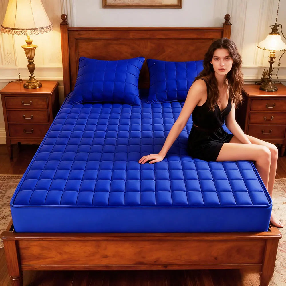 Waterproof Mattress Protector – All-Season Cooling, Breathable, Noiseless, Thickened Mattress Pad Cover