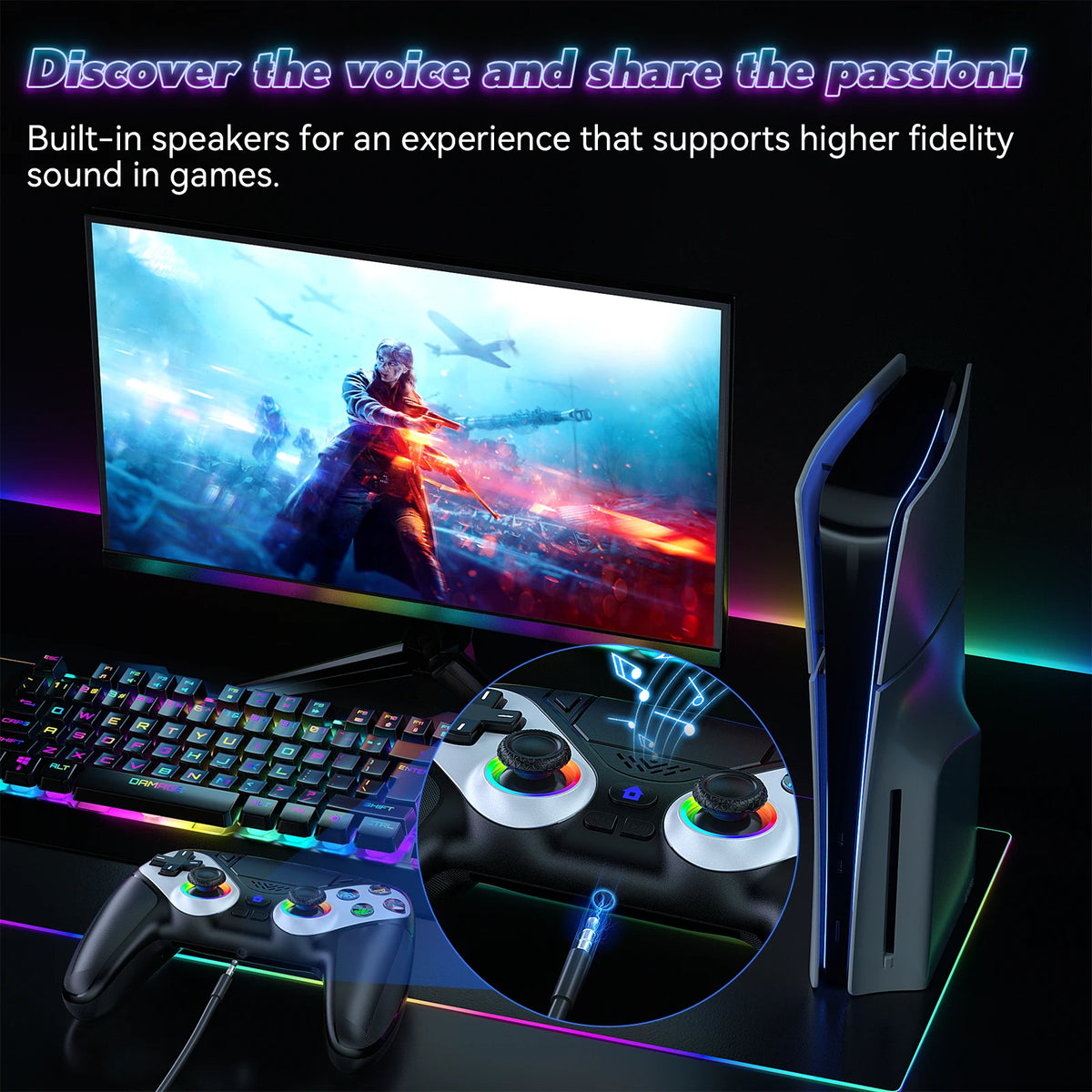 Wireless PS5 Controller – Turbo, Hall Trigger, Touchpad, Vibration & Bluetooth Gamepad