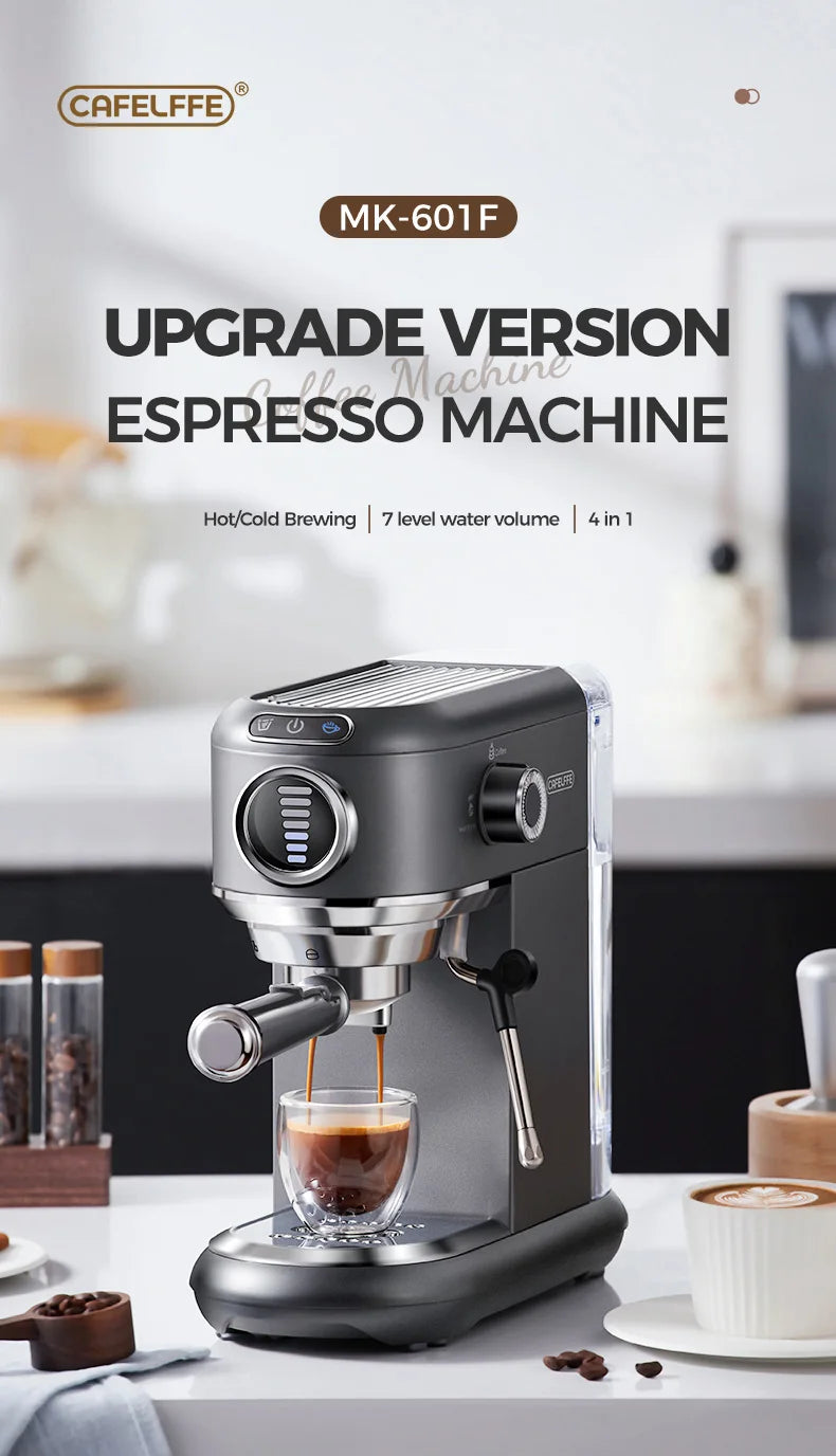Cafelffe 4-in-1 Coffee Maker – 19 Bar Espresso Machine, Dolce Gusto & Nespresso Capsule, ESE Pod & Ground Coffee