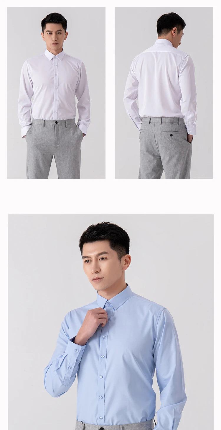 Men's Slim Fit Long Sleeve Business Shirt — Tailored Formal Dress Shirt