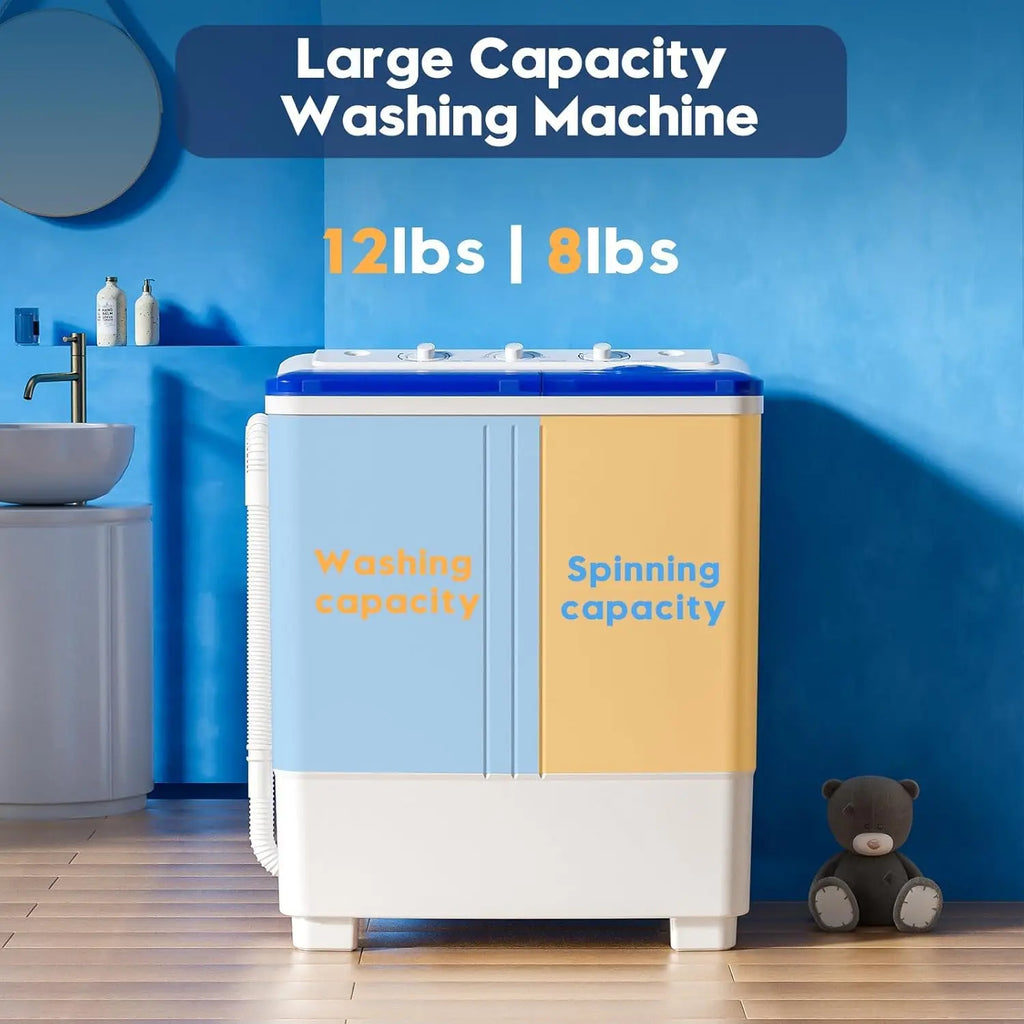 Portable Washer and Dryer Combo, 20 Lbs Twin Tub Washing Machine, 1.5 Cu.Ft Compact Clothes Dryer, Portable Washing, Customized