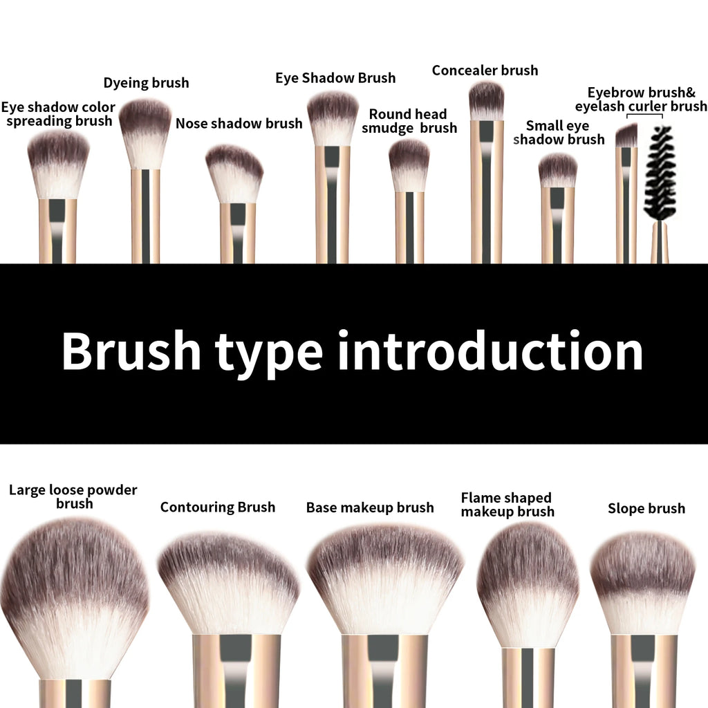 13-Piece Makeup Brush Set — Foundation, Concealer & Eyeshadow