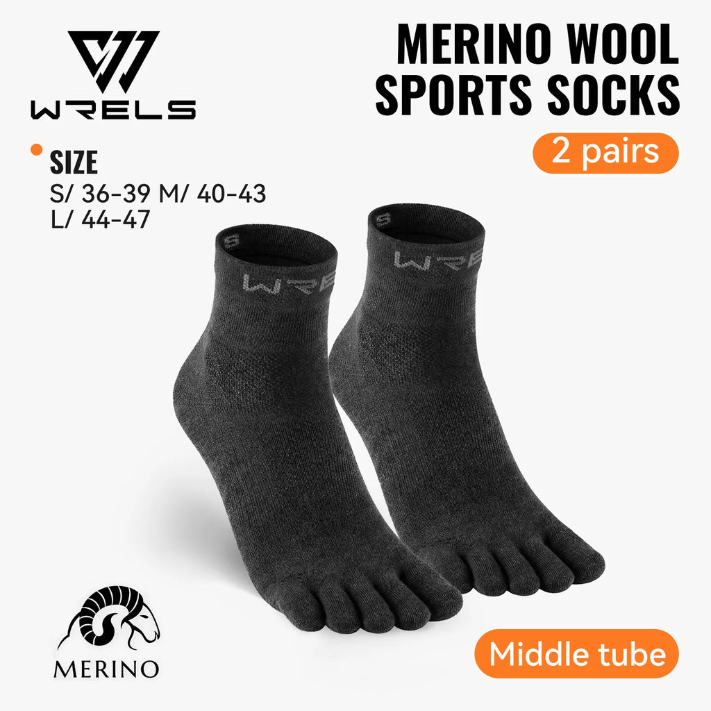 Merino Wool Five-Toe Socks for Running & Hiking