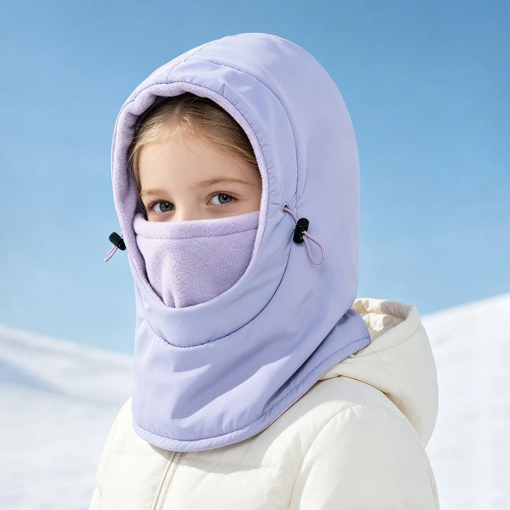 Kids' Fleece Winter Hood with Face and Neck Cover