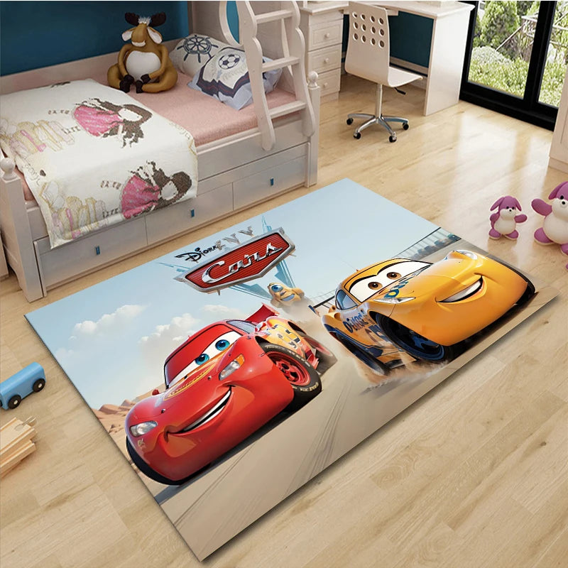 Cars McQueen Road Rug – Kids Motorway Play Mat for Living Room, Nursery & Kids Room