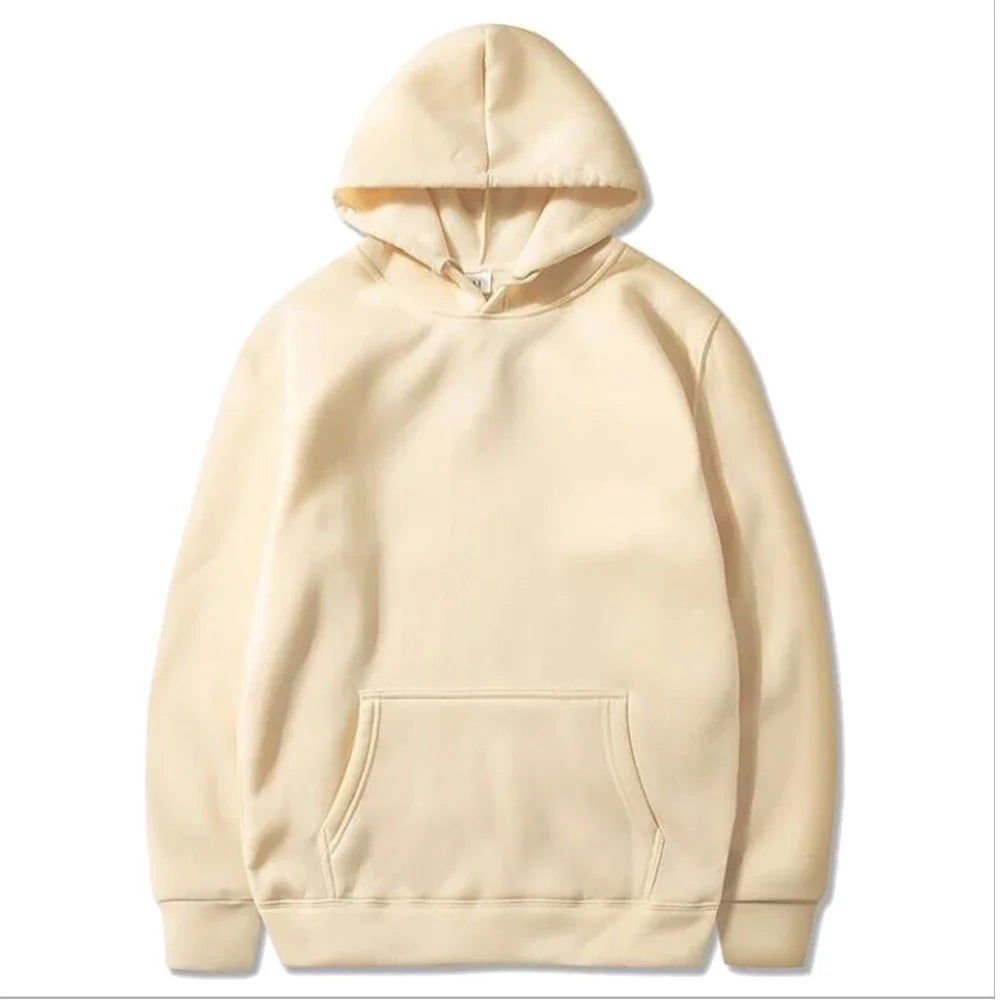 Men's Fleece Oversized Pullover Hoodie — Warm Casual Multi-Color Sweatshirt