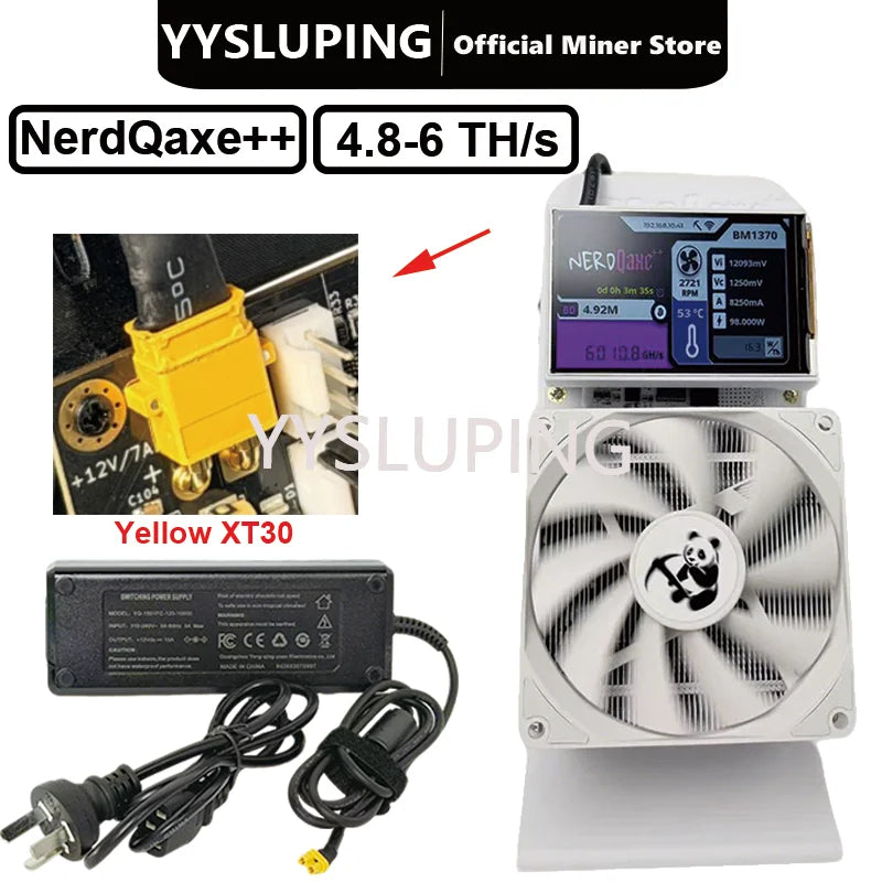 NerdQaxe++ Rev6.1 Bitcoin Solo Miner – 6 TH/s, 100W, 4× BM1370 ASIC, Wi-Fi, LCD, Silent