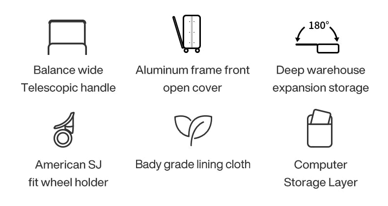 Mixi Front-Pocket Laptop Suitcase – PC Aluminum Frame