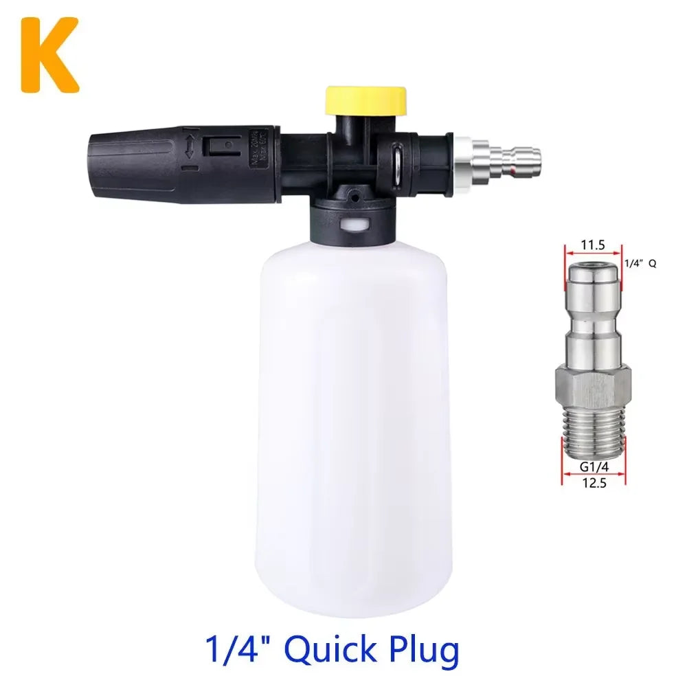 Snow Foam Cannon for Karcher K2–K7 – 750ml Adjustable Foam Lance Kit, Pressure Washer Car Wash Gun