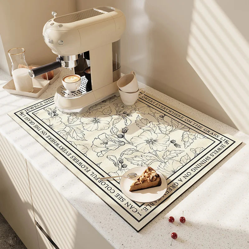 Dry Dishes. Protect Counters. Stay Stylish. — Super Absorbent Kitchen Dish Drying Mat | Anti-Slip, Quick Dry, Drain Pad, 4 Sizes, Multiple Colors