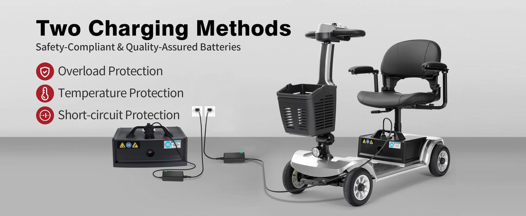 Foldable Travel Mobility Scooter for Seniors, Magnetic Brake