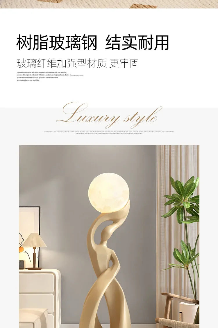 Sculptural Floor Lamp – 82 cm Black or Black-Gold