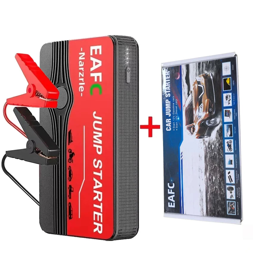 EAFC Portable Car Jump Starter — 600A–2000A Peak, 12V Battery Booster & Power Bank with LED Light