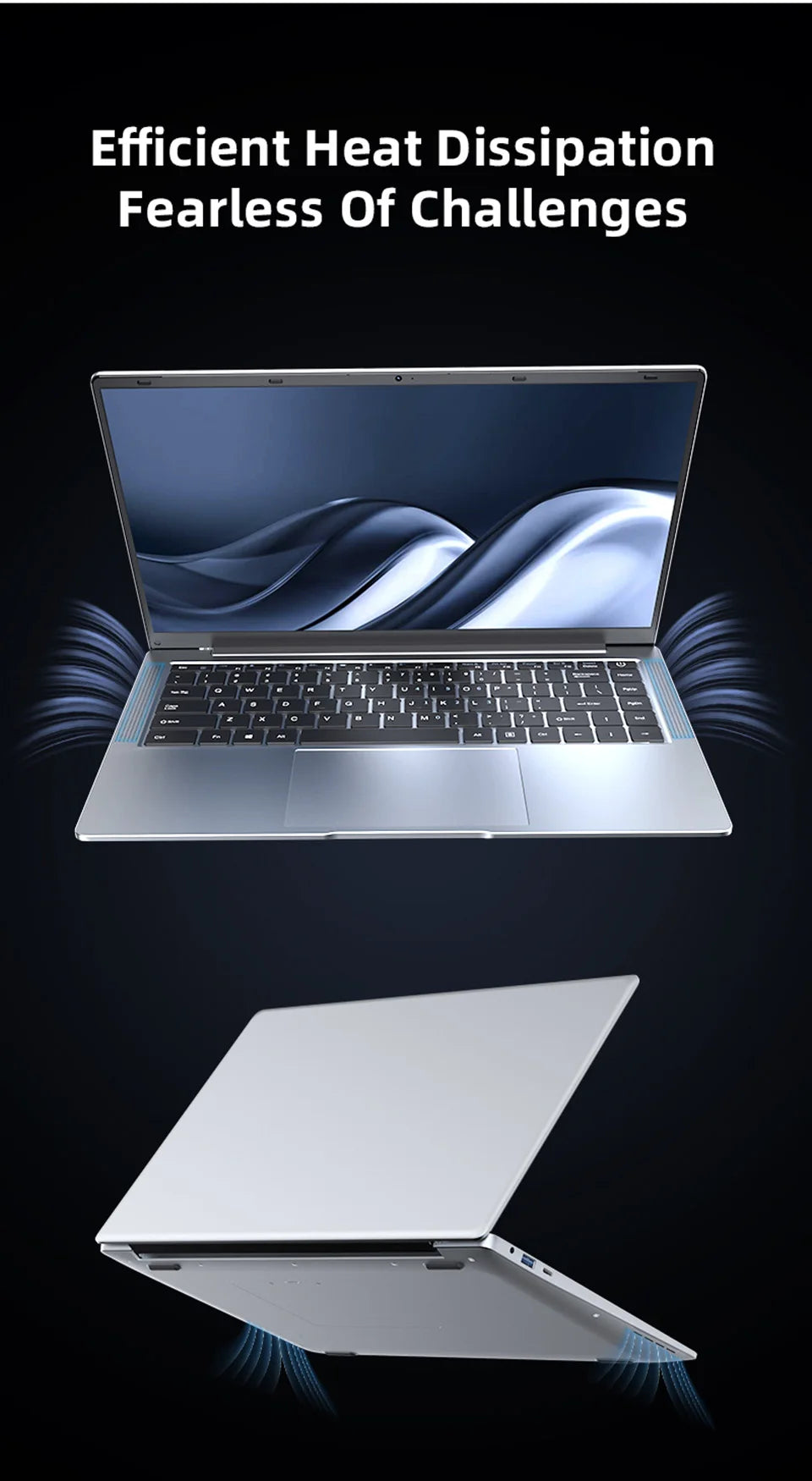 14.1" Intel Atom A3950 Ultra Slim Laptop – 12GB DDR3, Up to 2TB SSD, Windows 11 Pro