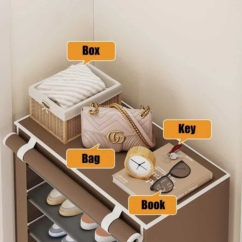 Multi-Layer Dustproof Shoe Rack Cabinet — Entryway Storage