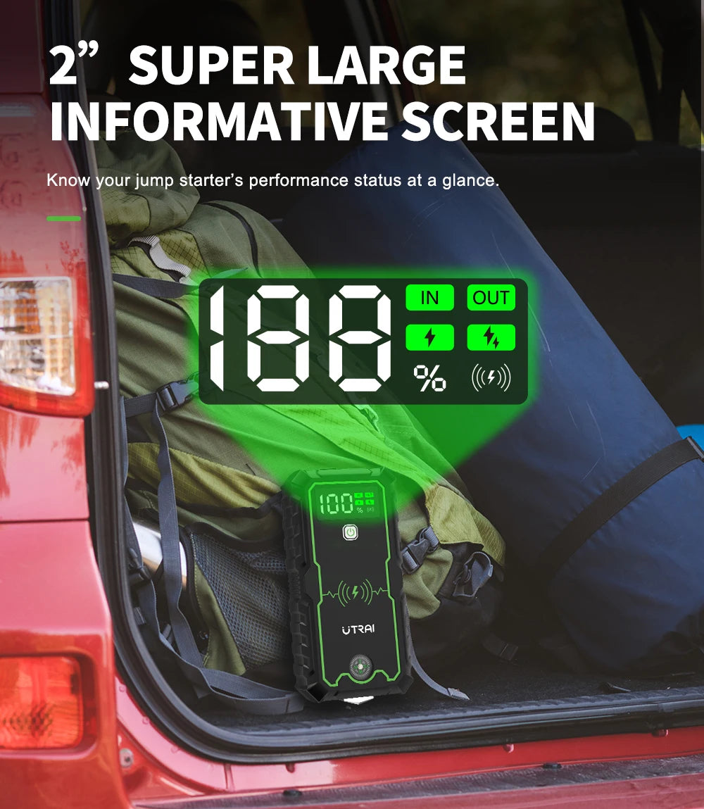 UTRAI 4000A Jump Starter — Portable 12V Car Battery Booster & Power Bank