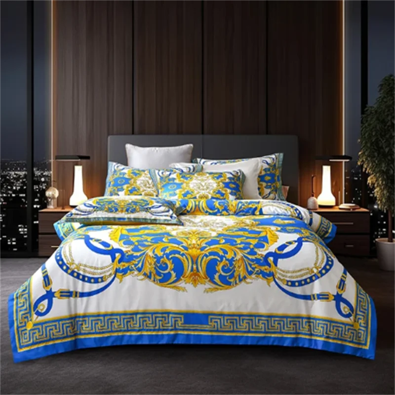 Luxury Baroque Bedding Set – Digital Print Queen & King Duvet Cover with Pillowcases