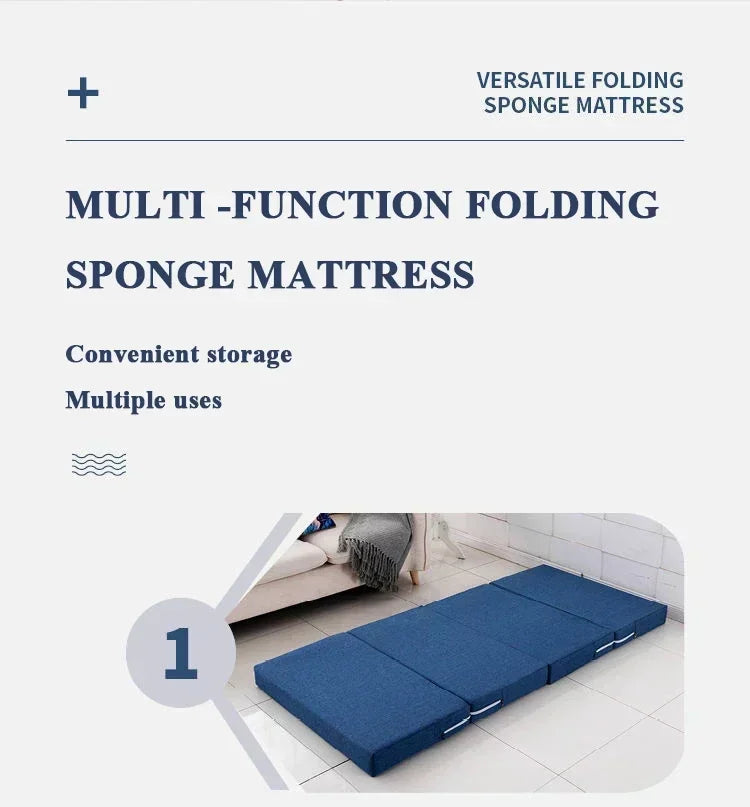 Foldable Memory Foam Mattress – Office Nap Mat, Single Bed Tatami Yoga Pad, Multiple Sizes