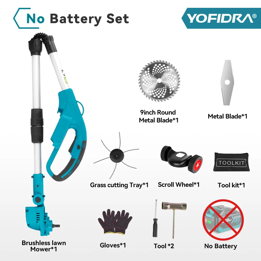 YOFIDRA 9" Brushless Cordless Electric Lawn Mower