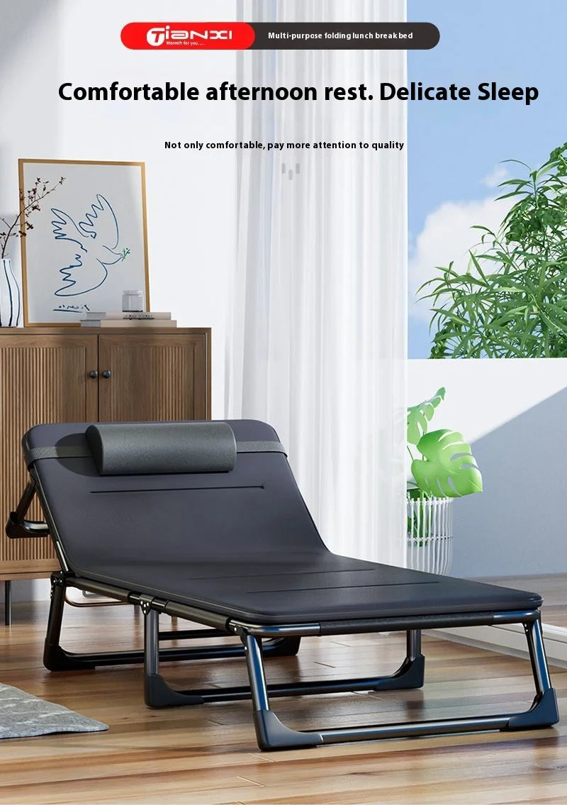 GIANXI Summer Camp Bed Folding Chair Office Nap Bed Recliner Napping Appliance Accompanying Bed Folding Bed With Cushion