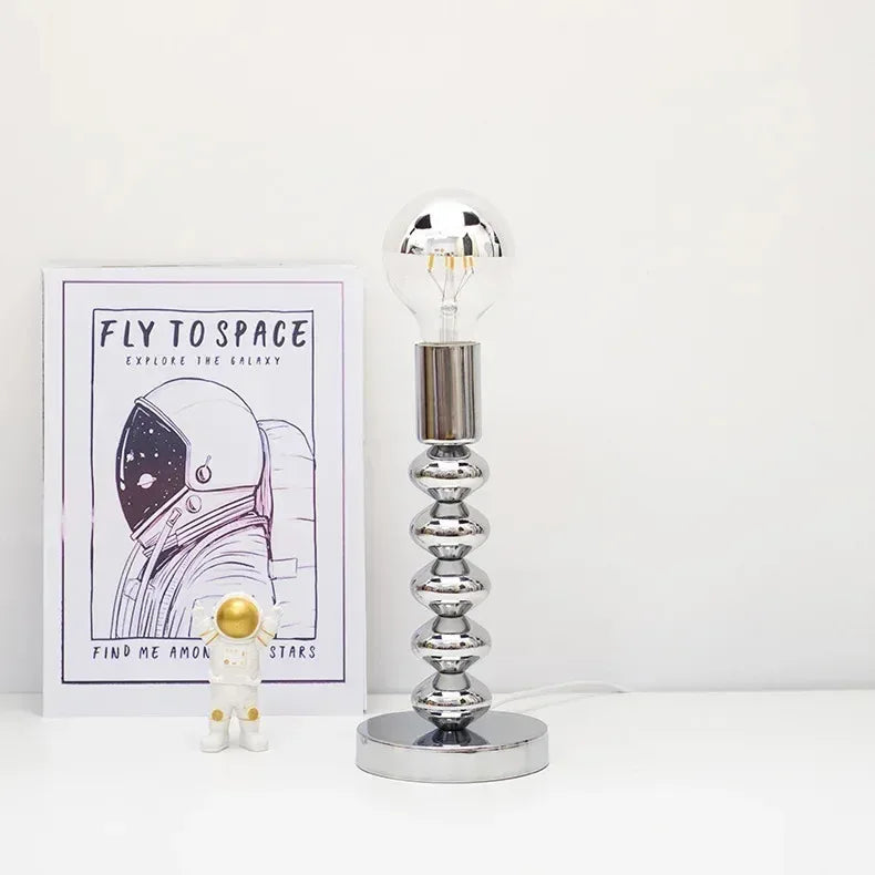 Bauhaus Table Lamp – Chrome & Warm LED Lighting