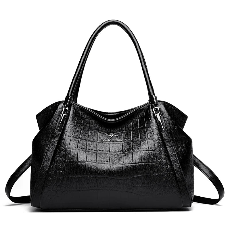 Luxury PU Casual Tote Shoulder Bag – Rivet & Sequin Designer Crossbody Handbag for Women