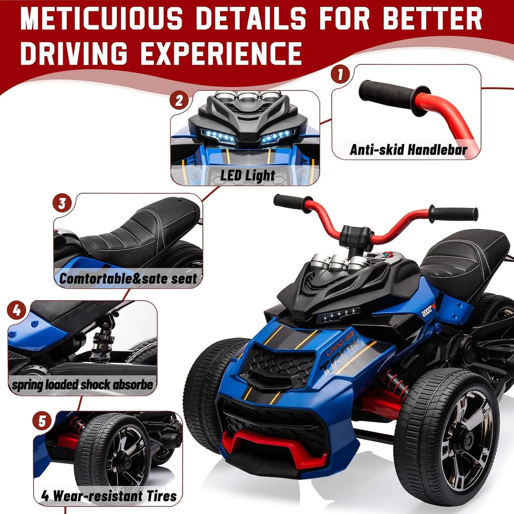 12V Kids Ride-On ATV – Three-Wheel Electric Toy with Remote
