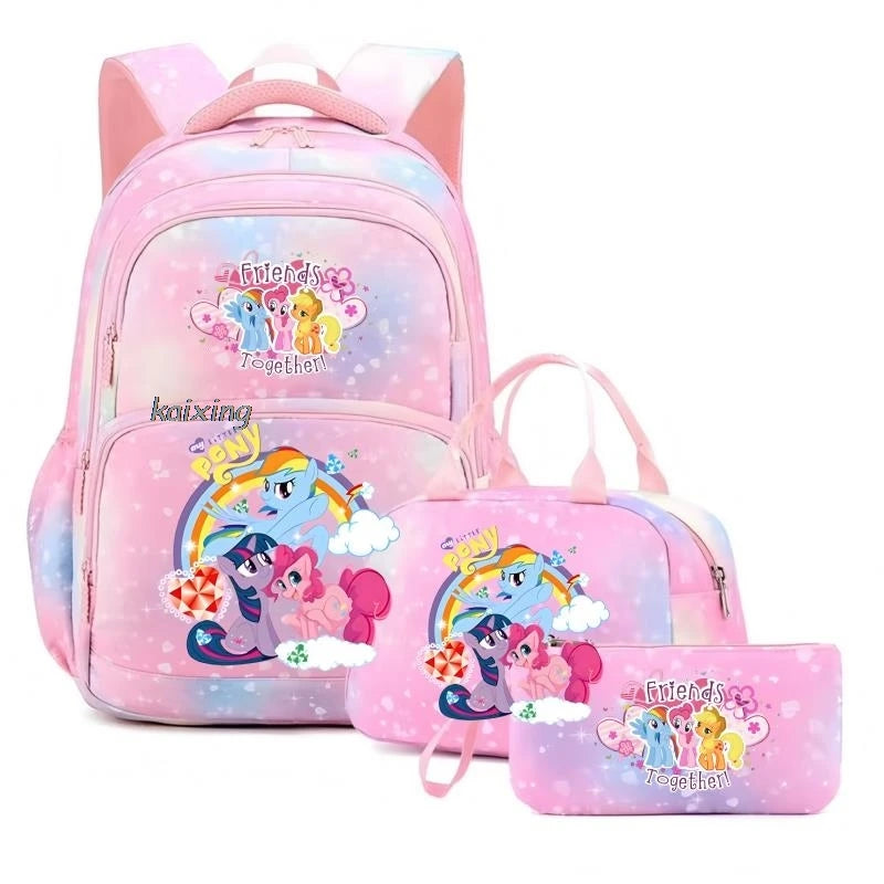 My Little Pony 3-Piece Kids Backpack Set – School Bag, Lunch Bag & Pencil Case