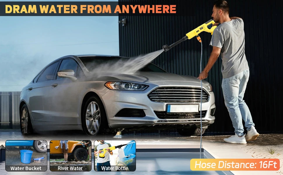 Brushless Cordless Pressure Washer – 6-in-1 Nozzle, DeWalt 20V Battery Compatible