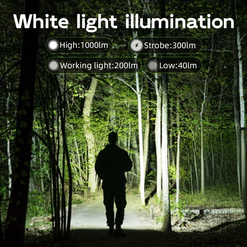 TANK007 WF02L 3-in-1 EDC Flashlight – White Light, 365nm UV & Green Laser, Magnetic Rechargeable