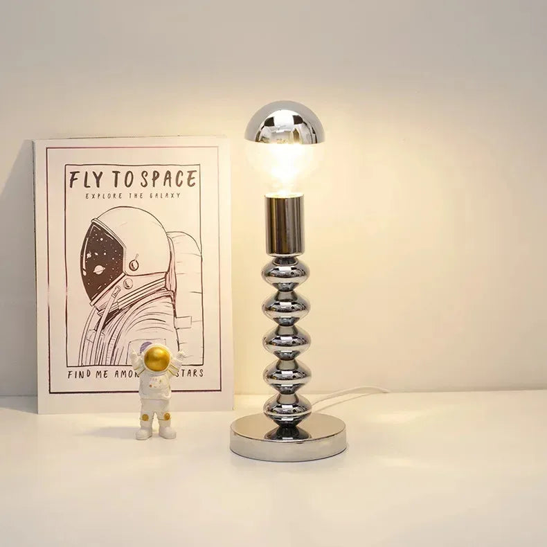 Bauhaus Table Lamp – Chrome & Warm LED Lighting