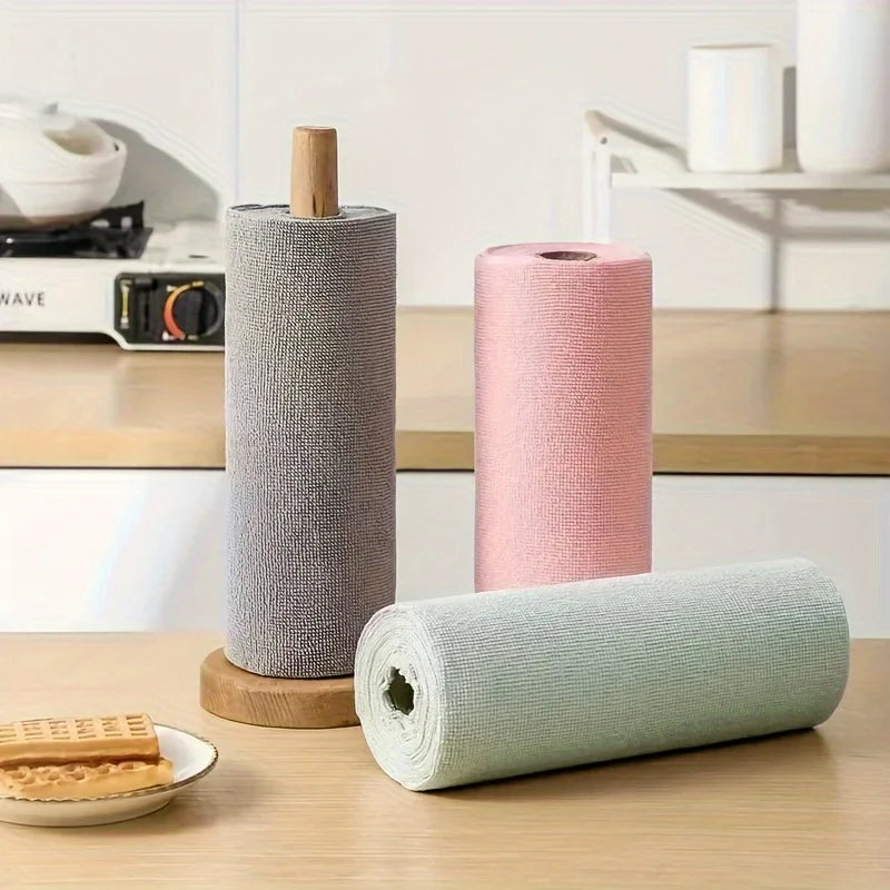 Clean Every Surface. Reuse Every Time. — Reusable Microfiber Cleaning Cloths | 20 Cloths Per Roll, Multi-Sided, Kitchen Towels, 3 Colors
