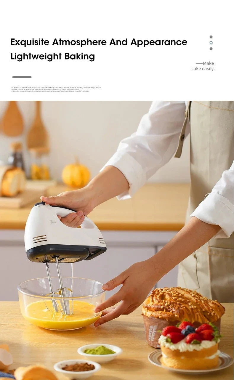7-Speed Electric Hand Mixer – Automatic Blender for Cream, Eggs, Cake & Dough