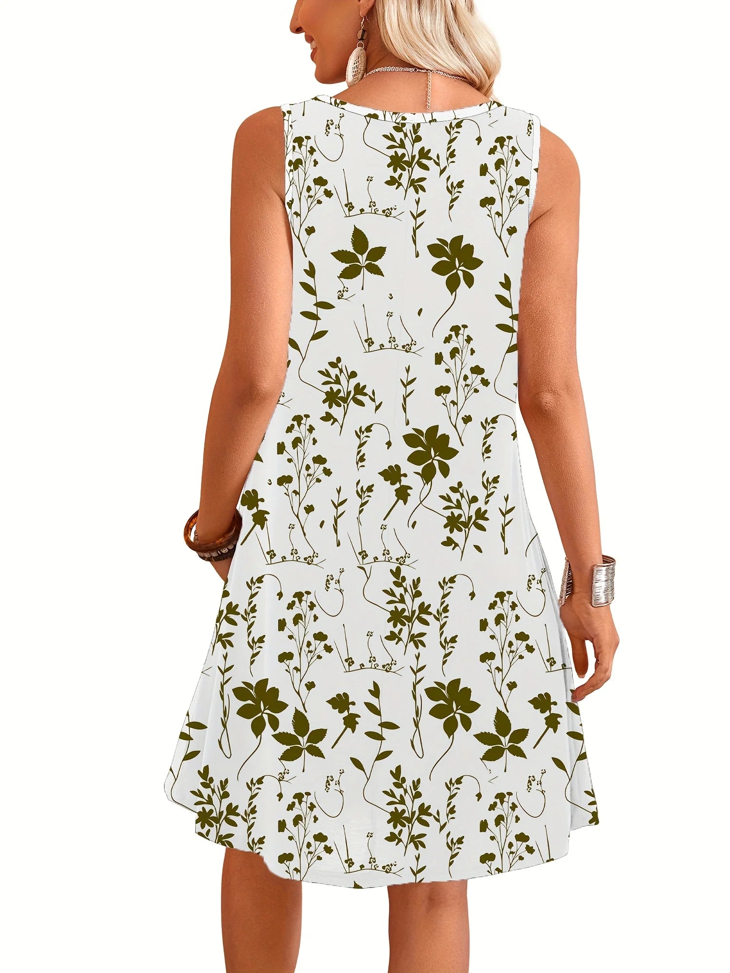 Women's Floral  Dress Navy Blue Floral Print White Dresses Woman Summer Oversized Female Clothing Y2k Clothes Woman Costume Tops