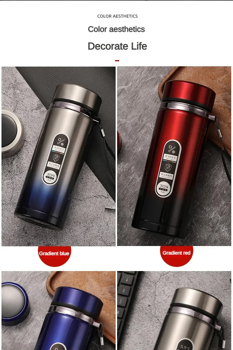 Stainless Steel Thermos Bottle with LED Temperature Display – 500ml–1L Vacuum Flask