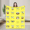 SpongeBob Flannel Throw Blanket – Soft Breathable Character Blanket for Bed, Lounge & Summer