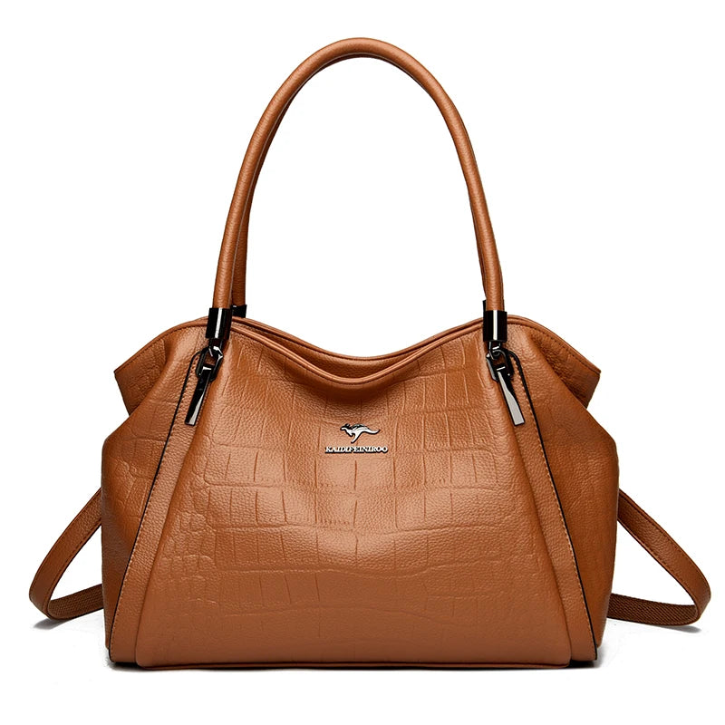 Luxury PU Casual Tote Shoulder Bag – Rivet & Sequin Designer Crossbody Handbag for Women