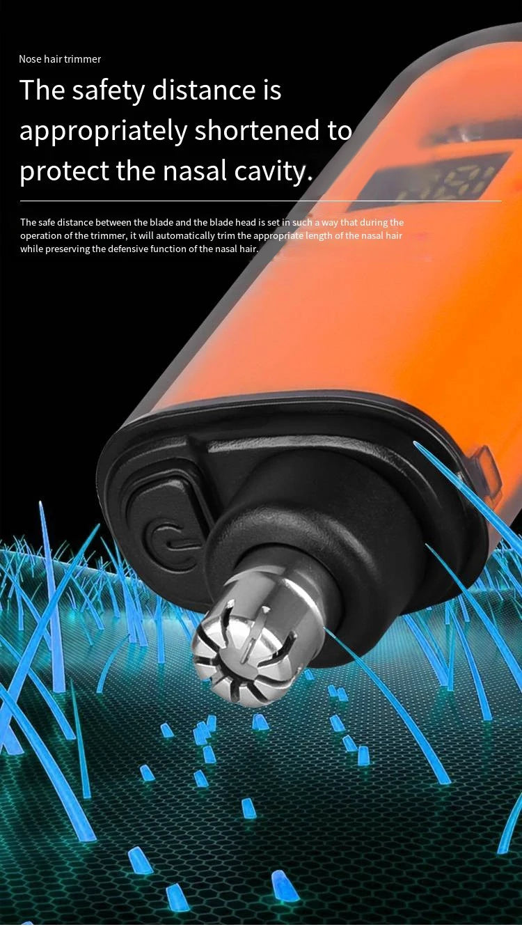 Clean. Precise. Painless. — Portable Rechargeable Nose & Ear Hair Trimmer | Mini Compact Design, Safe Blade, Men’s Grooming