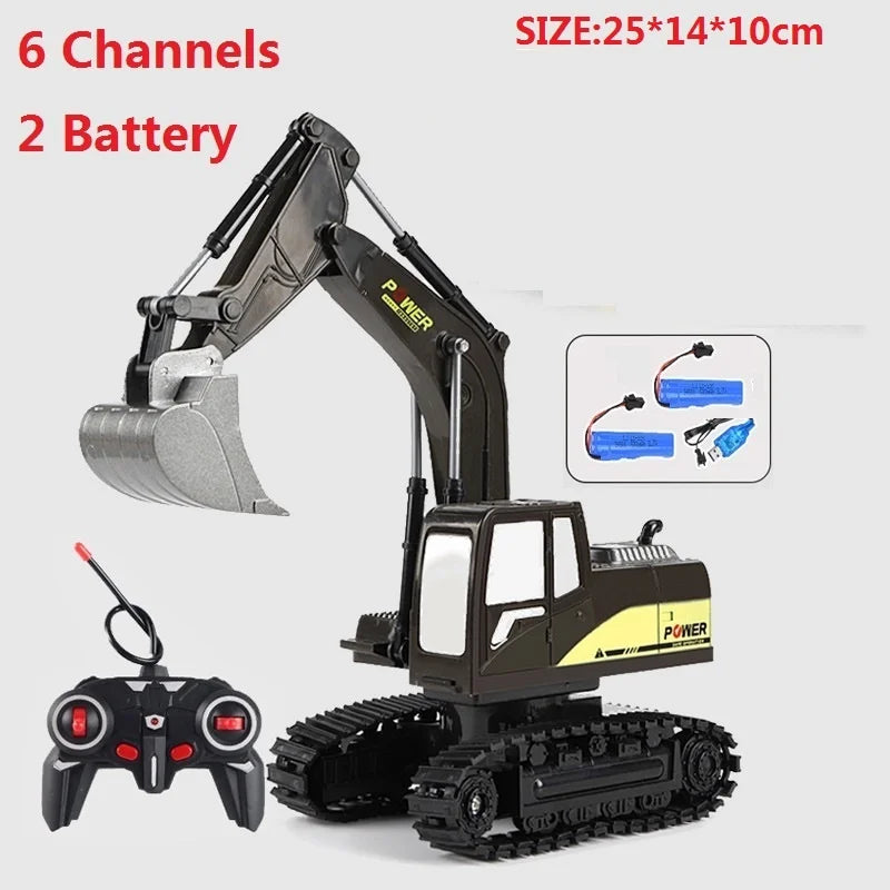 RC Excavator & Construction Toy Set – Remote Control Dump Truck & Bulldozer for Kids