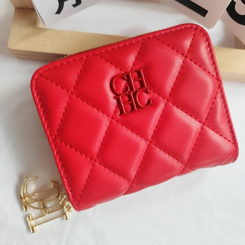 CH Exquisite Brand Logo Women's Wallet New Exquisite Luxury Short Style Solid Color Coin Women's Wallet High Quality PU Material