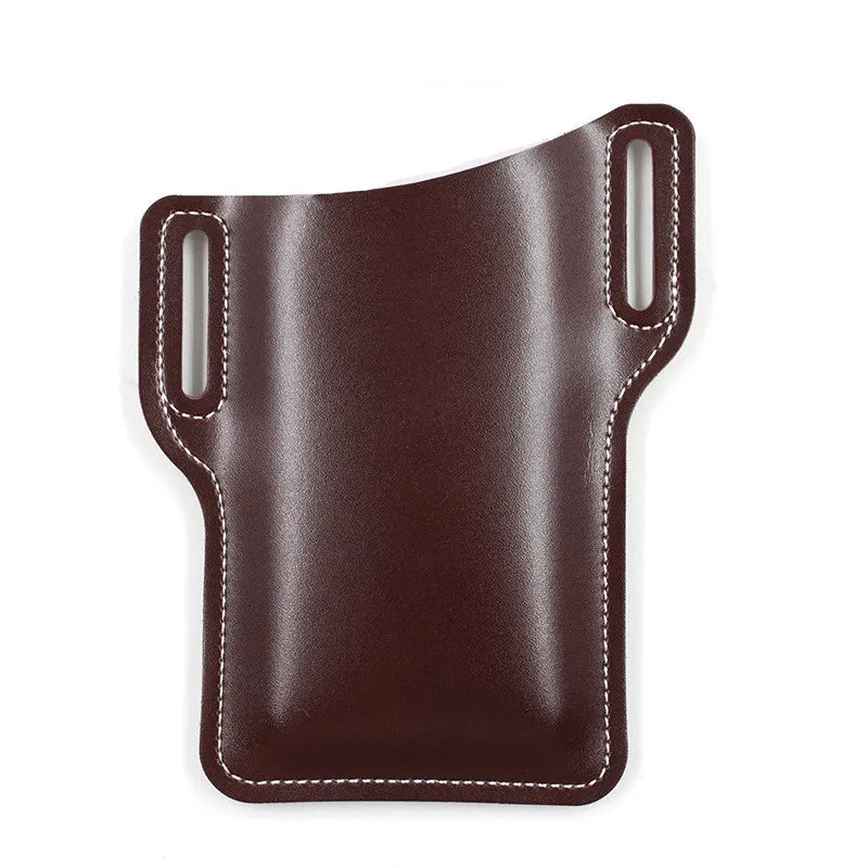 Men's Leather Phone Holster Belt Bag – Cellphone Loop Waist Pouch & Running Travel Wallet