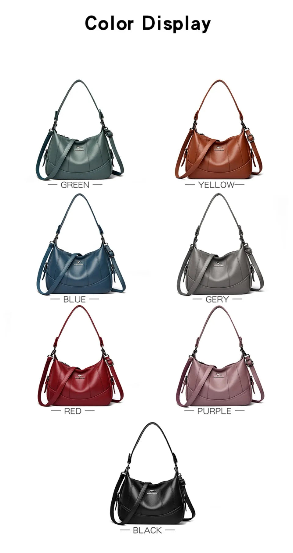 VANDERWAH Genuine Leather Two-Layer Flap Shoulder Bag – Luxury Crossbody Messenger Handbag for Women