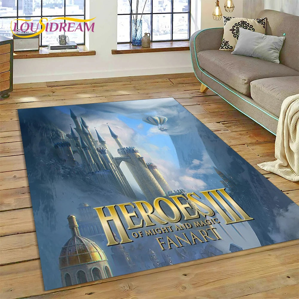 Heroes of Might & Magic Retro Gaming Rug – Non-Slip Floor Mat for Living Room, Bedroom & Sofa, 27 Designs & 9 Sizes