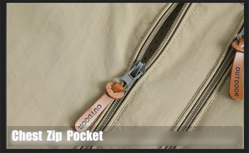Men's Hooded Hiking Windbreaker – Multi-Pocket Jacket